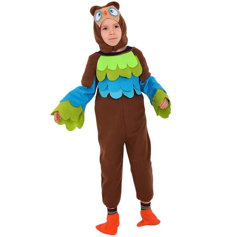 Halloween Kids' Animal Costume Plush Set with Hood Mittens and Tail - Image 9