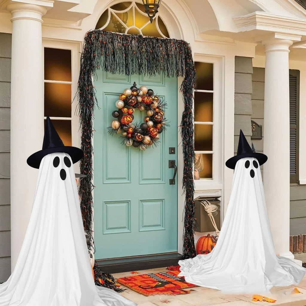 Halloween Lights Outdoor Ghost Decorations with LED Up Witch Hats and Remote Control - Image 4