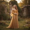 Halloween Medieval Costume Dress with Embroidered Bodice and Glitter Tulle Skirt - Image 1