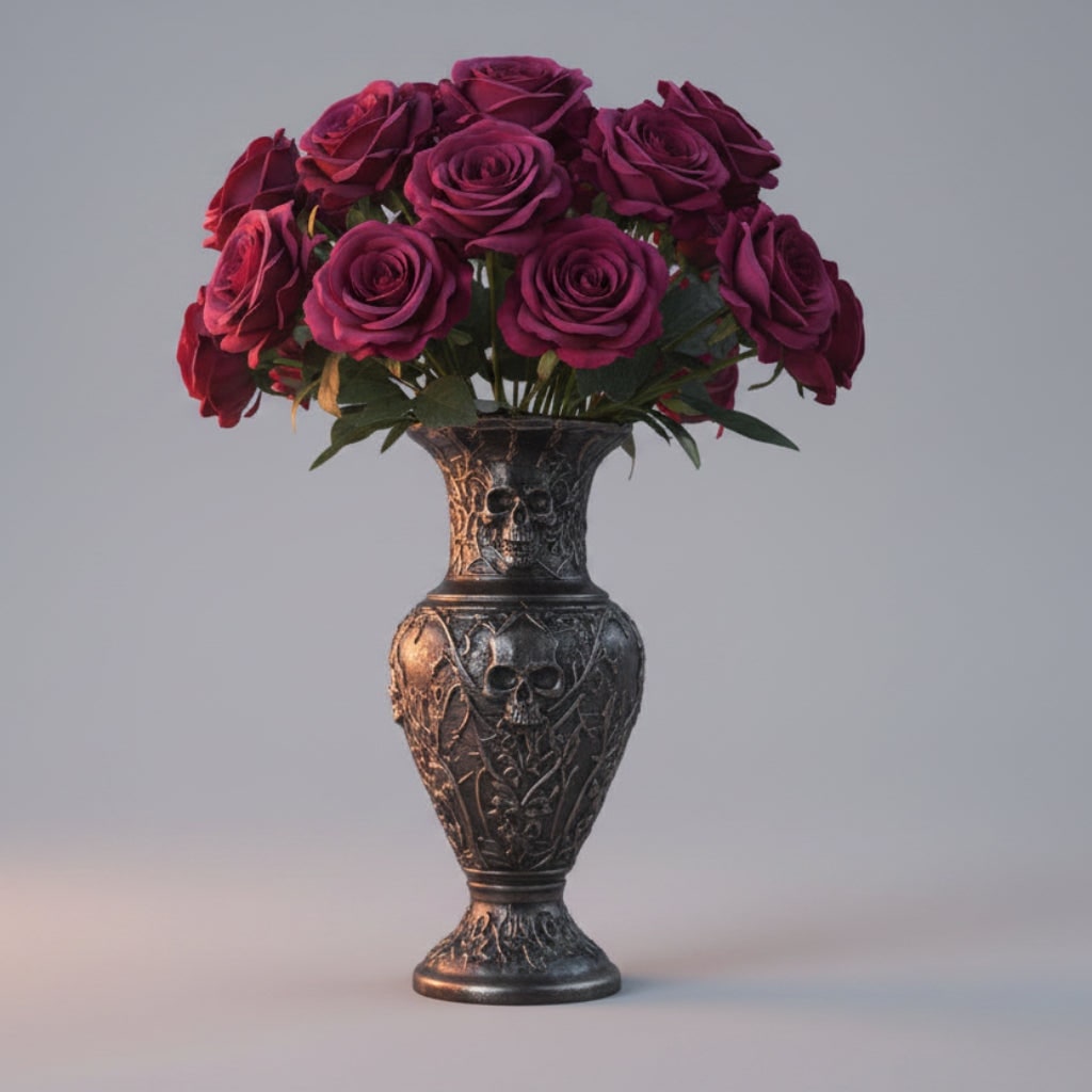 Halloween Outdoor Artificial Flowers Roses Bulk Bouquet with Realistic Fabric Petals - Image 1