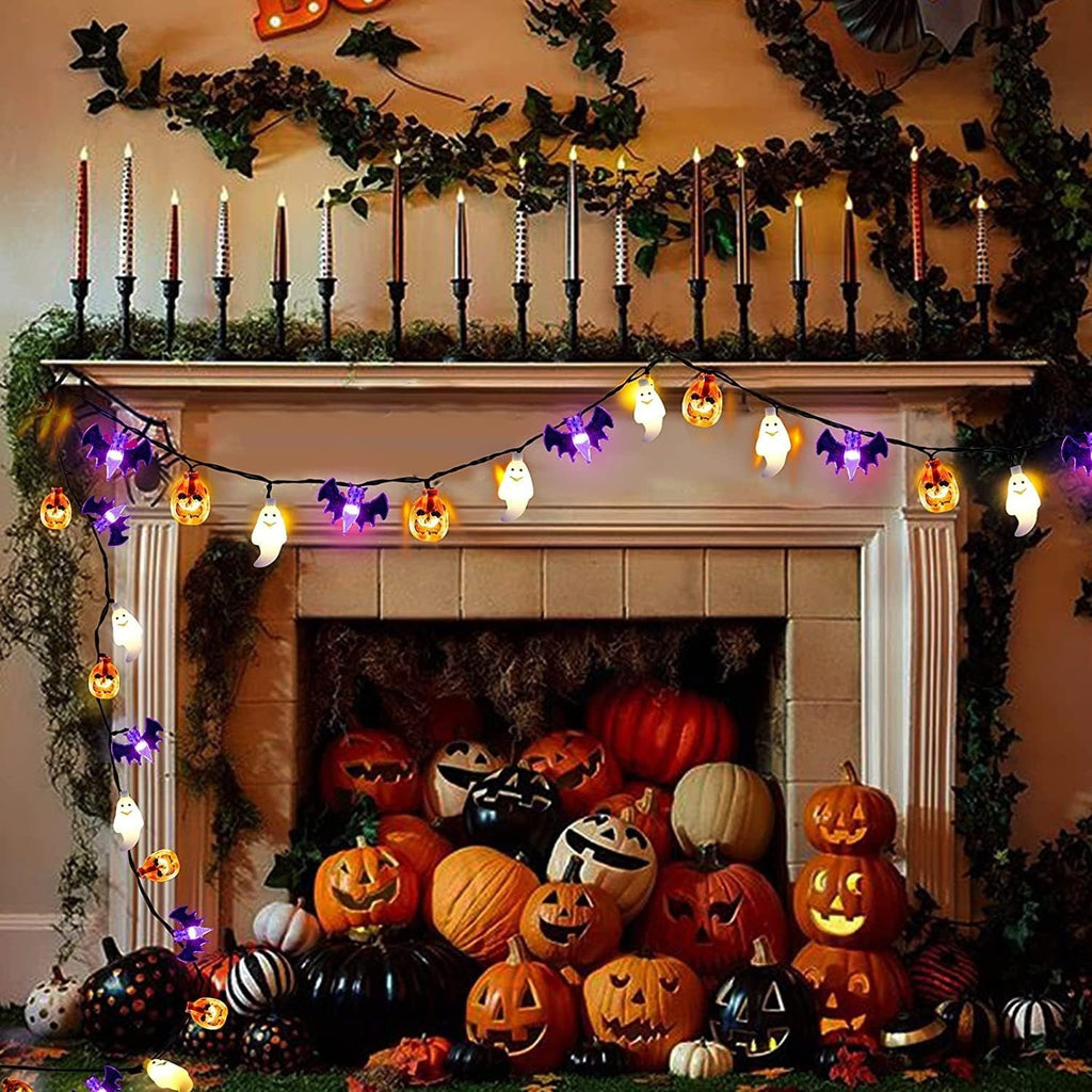 Halloween Outdoor String Lights with LED Pumpkin Ghost and Bat Figures for Patio Party Decoration - Image 6