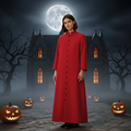Halloween Priest Costume Robe with Roman Catholic Outfit Long Sleeves Button Front for Cosplay Party - Image 1