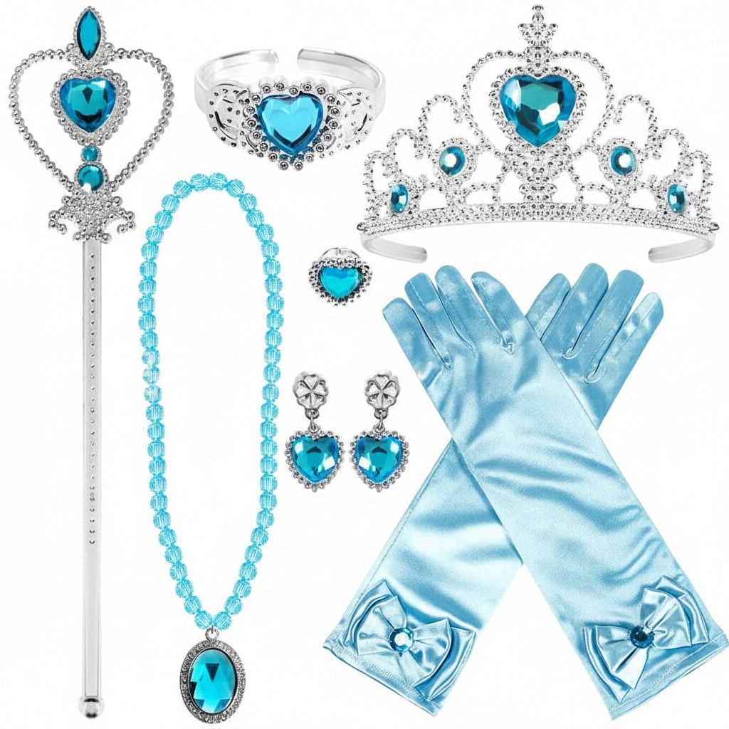 Halloween Princess Dress Up Costume Jewelry and Gloves Accessory Set - Image 4