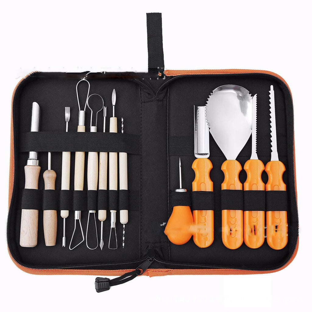 Halloween Pumpkin Carving Kit with Stainless Steel Tools Saw and Zippered Storage Case - Image 3