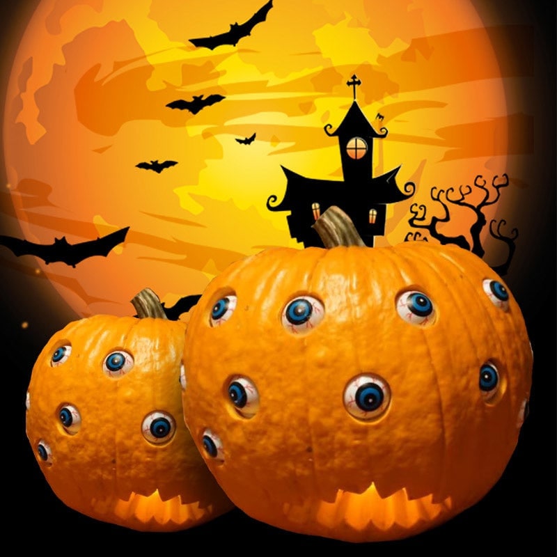 Halloween Pumpkin Decorations with Animatronic Moving Eyes and Scary Patterns - Image 9