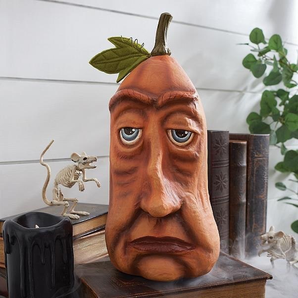Halloween Pumpkin Decorations with Expressive Faces Resin Figurine for Haunted House Party Decor - Image 2