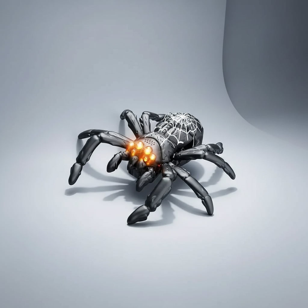 Halloween Remote Control Spider Toy with Wall Climbing Function and LED Eyes - Image 5