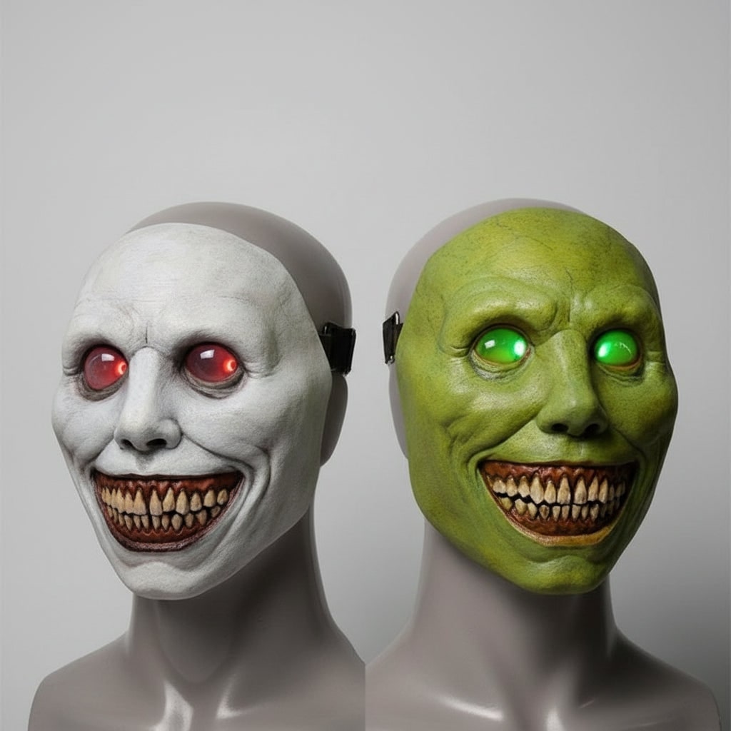 Halloween Scary Creepy Latex Mask with LED Light Up and Adjustable Strap for Horror Costume Party - Image 4
