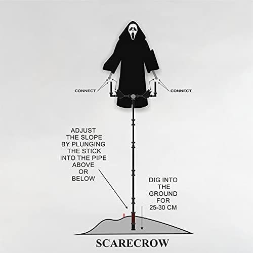 Halloween Scary Scarecrow Outdoor Decoration with Pole and Wind-Activated Swaying for Yard Party - Image 1