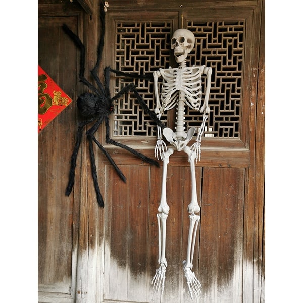 Halloween Skeleton Decoration Posable Plastic Prop with Articulated Joints - Image 2