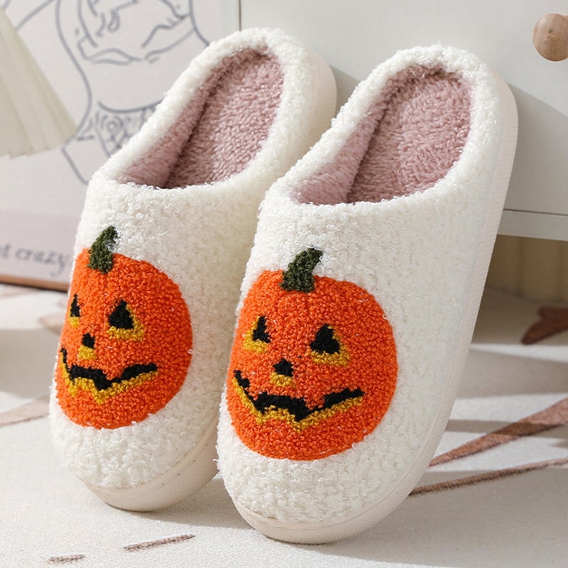 Halloween Slippers with Arch Support and Slip-On Pumpkin Design for House Cool - Image 1