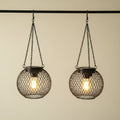 Halloween Solar Powered Hanging Lantern with Wire Mesh Globe and LED Bulb for Outdoor Yard - Image 2
