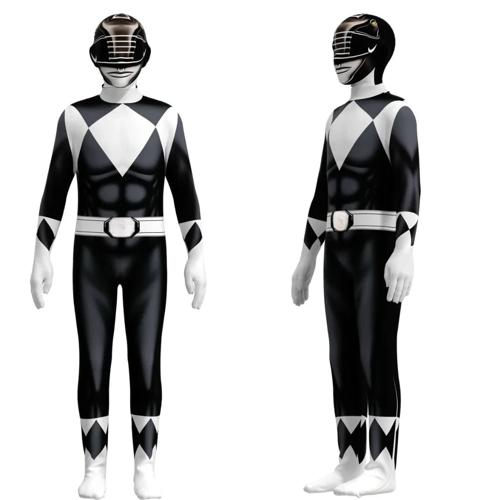 Halloween Superhero Costume for Kids' Full Body Bodysuit with Muscle Print and Integrated Hood - Image 2