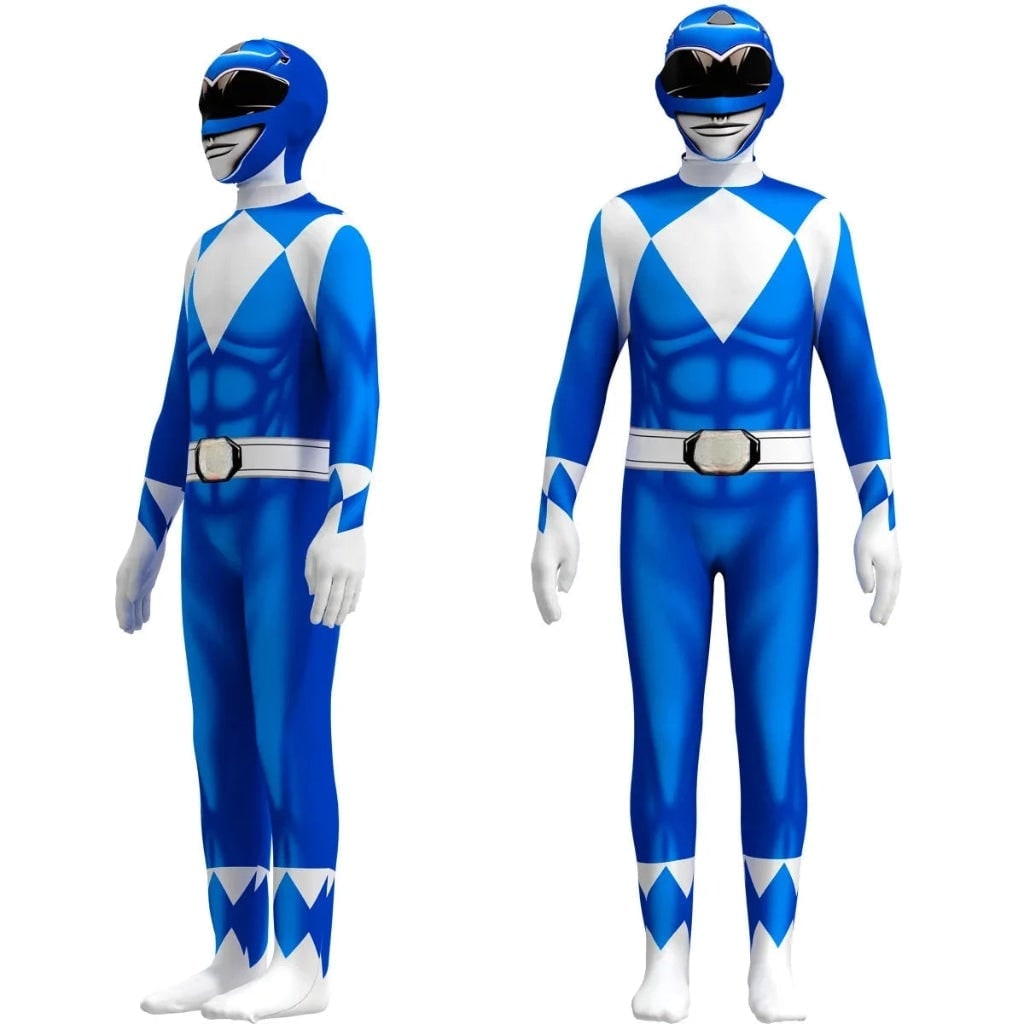 Halloween Superhero Costume for Kids' Full Body Bodysuit with Muscle Print and Integrated Hood - Image 5