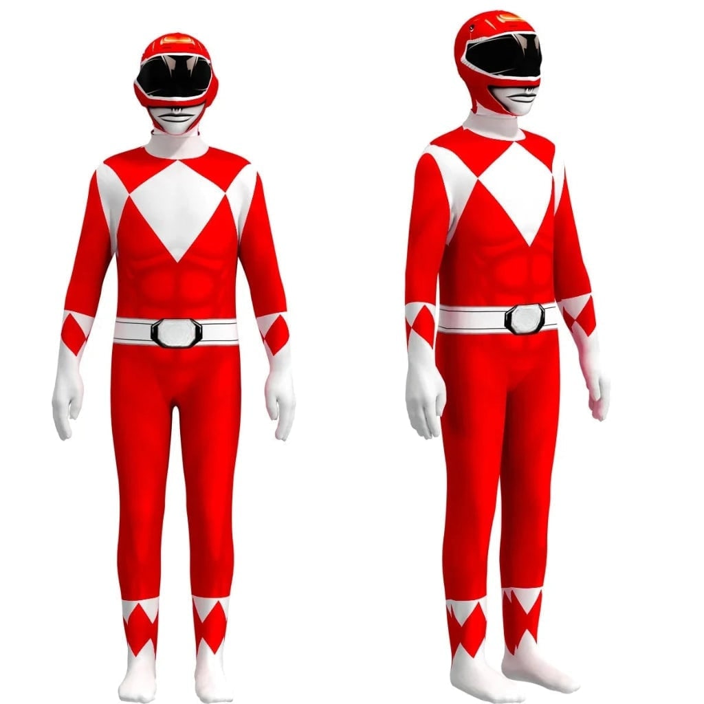 Halloween Superhero Costume for Kids' Full Body Bodysuit with Muscle Print and Integrated Hood - Image 6