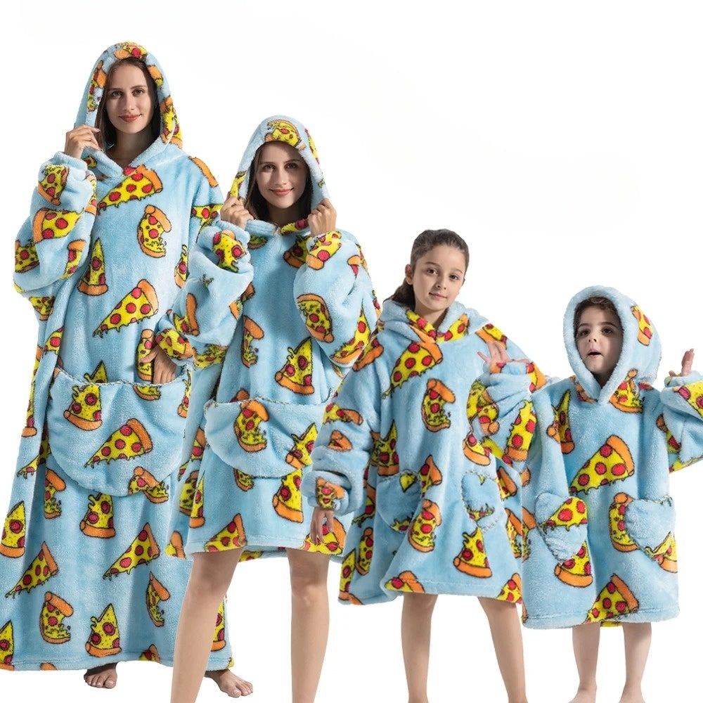 Halloween Wearable Blanket Hoodie Oversized Fleece with Front Pocket and Hooded Design - Image 2