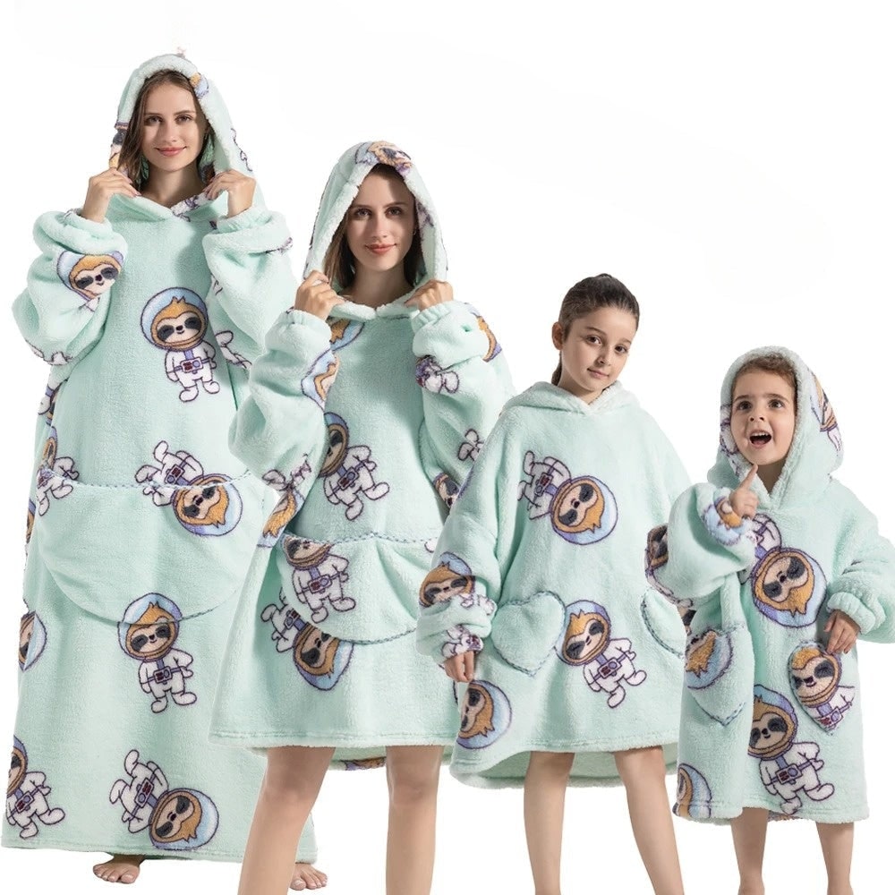 Halloween Wearable Blanket Hoodie Oversized Fleece with Front Pocket and Hooded Design - Image 3