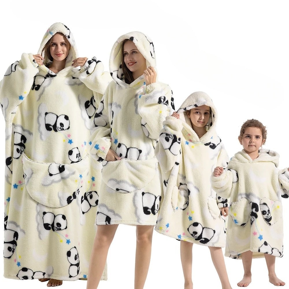Halloween Wearable Blanket Hoodie Oversized Fleece with Front Pocket and Hooded Design - Image 4