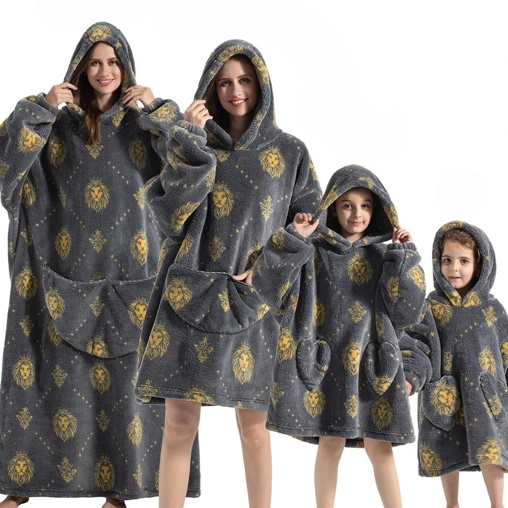 Halloween Wearable Blanket Hoodie Oversized Fleece with Front Pocket and Hooded Design - Image 5