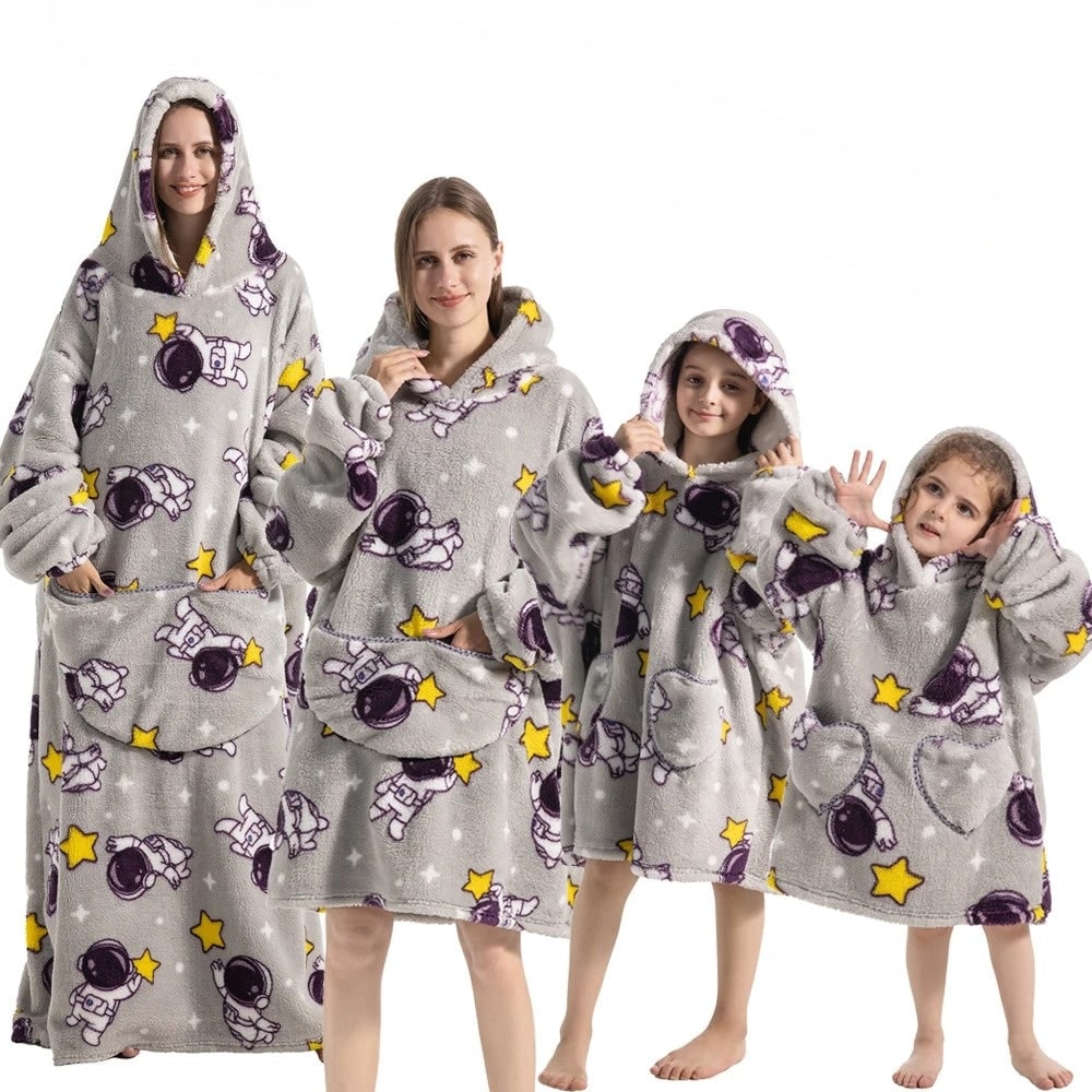 Halloween Wearable Blanket Hoodie Oversized Fleece with Front Pocket and Hooded Design - Image 7