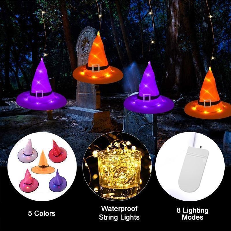 Halloween Witch Hat LED String Lights with Hanging Hook for Outdoor Decor and Party Decoration - Image 5