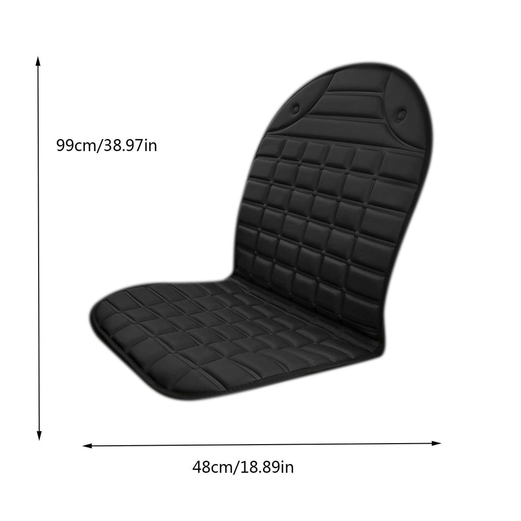Heated Car Seat Cover and Cushion with Backrest Support Quilted Padding and 12v Power Adapter - Image 9