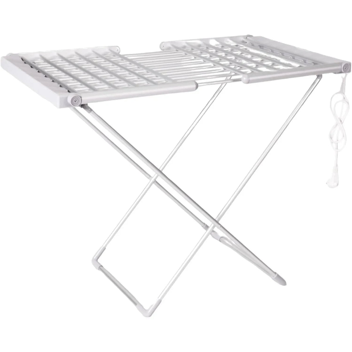 Heated Clothes Drying Rack with Foldable Wings and Aluminum Bars for Fast Indoor - Image 1