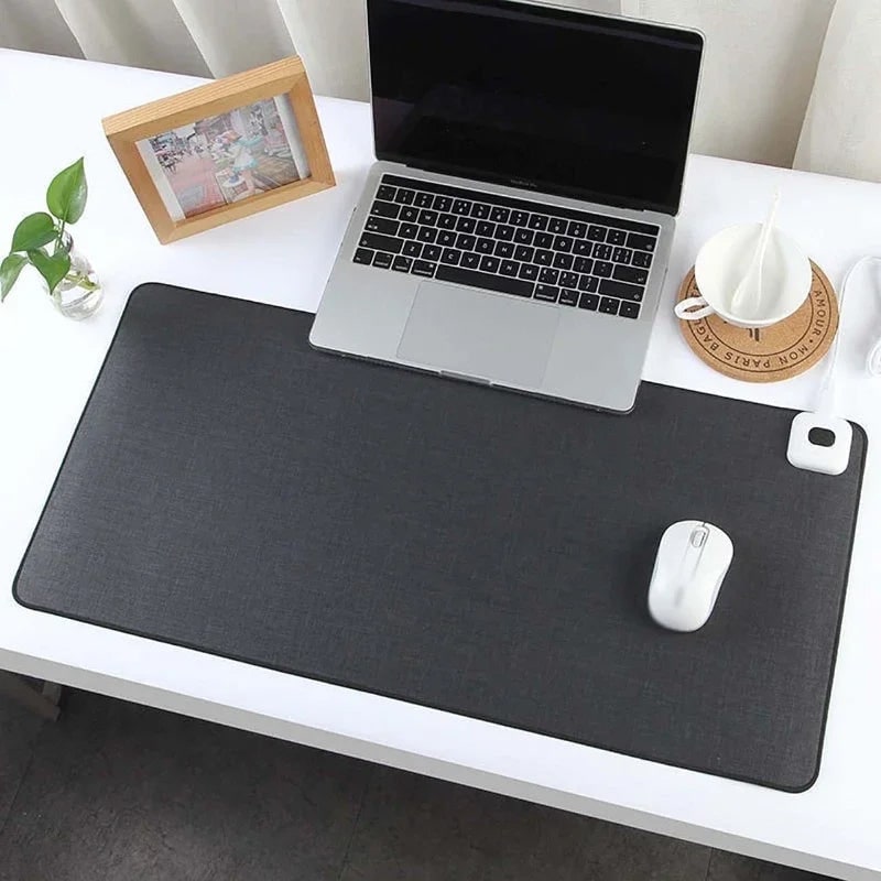 Heated Desk Mat Pad with Adjustable Temperature Control and Linen Stitched Surface - Image 5