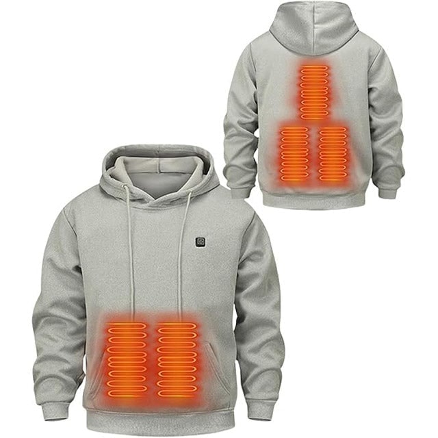 Heated Hoodie with USB Electric Heating Zones and Drawstring Hood - Image 12