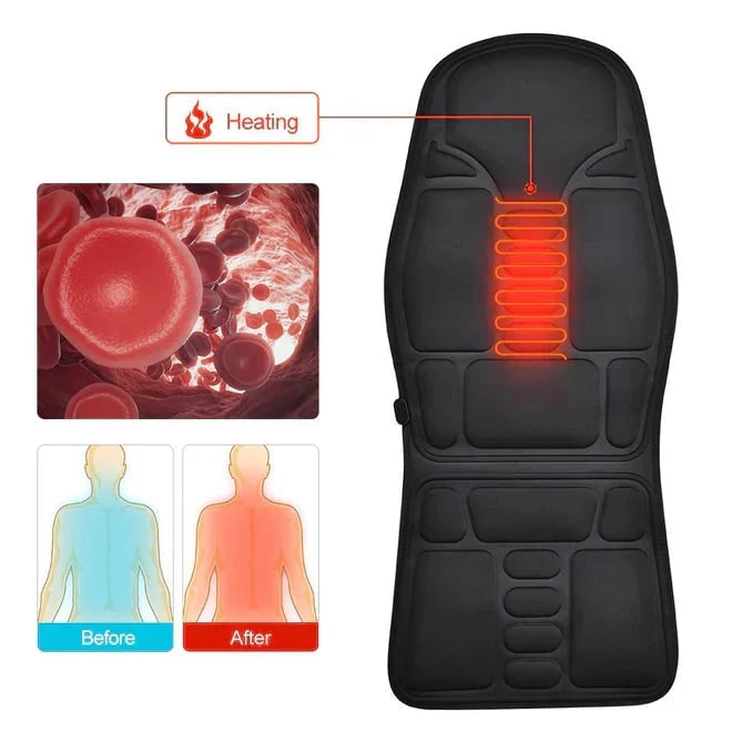 Heated Massage Desk Chair Seat Cushion with Multi-Zone Back and Remote Control - Image 5
