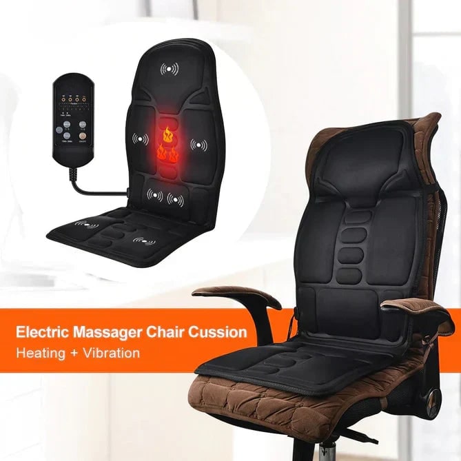 Heated Massage Desk Chair Seat Cushion with Multi-Zone Back and Remote Control - Image 8