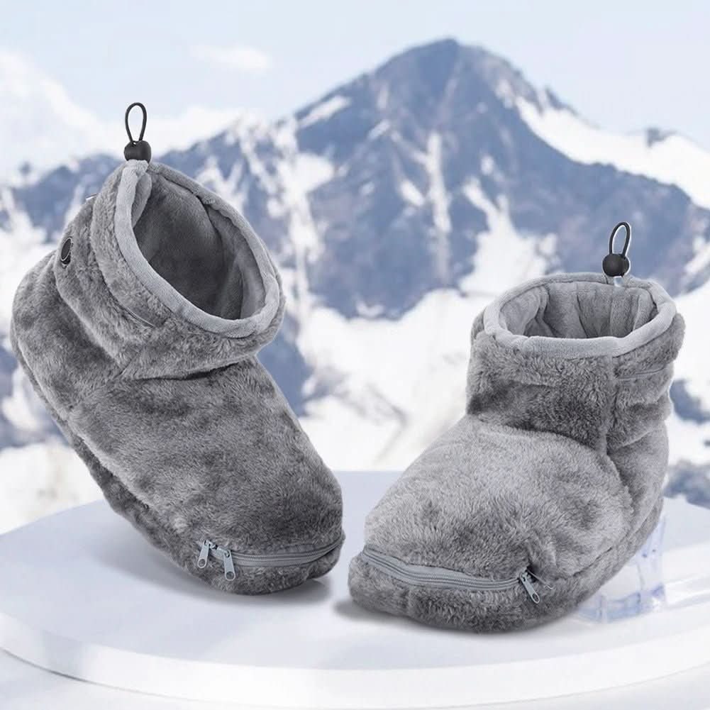 Heated Slippers with USB Warming Arch Support and Plush Faux Fur Bootie Design - Image 1