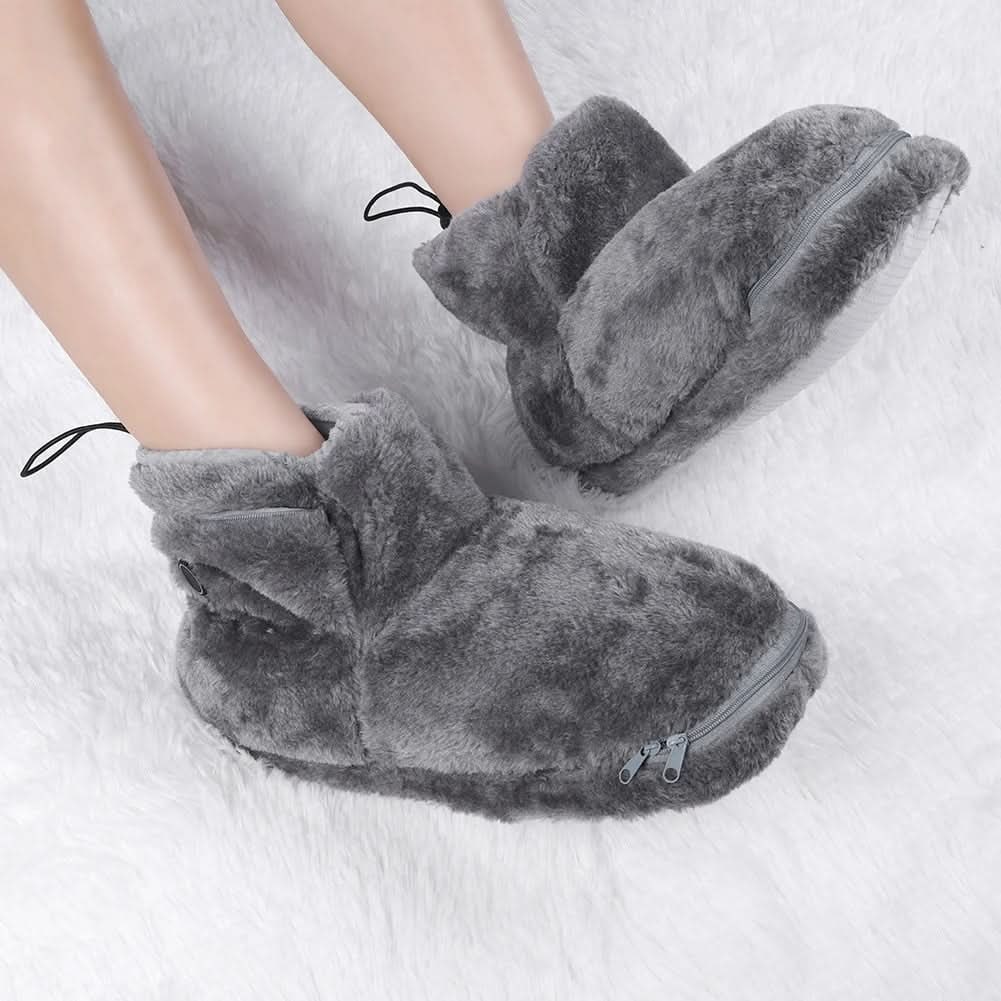 Heated Slippers with USB Warming Arch Support and Plush Faux Fur Bootie Design - Image 2