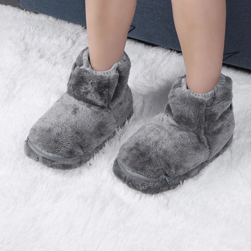 Heated Slippers with USB Warming Arch Support and Plush Faux Fur Bootie Design - Image 3
