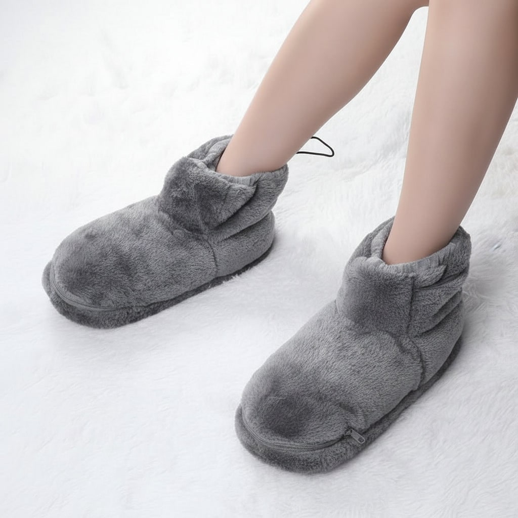 Heated Slippers with USB Warming Arch Support and Plush Faux Fur Bootie Design - Image 5
