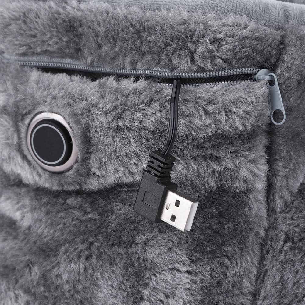 Heated Slippers with USB Warming Arch Support and Plush Faux Fur Bootie Design - Image 6