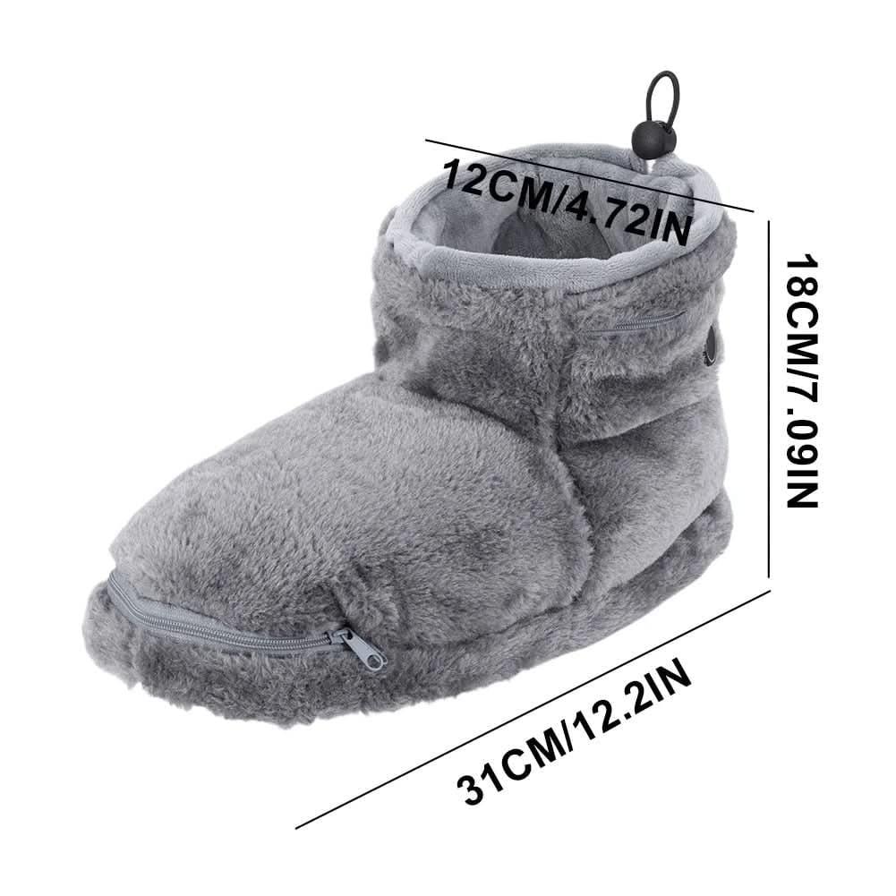 Heated Slippers with USB Warming Arch Support and Plush Faux Fur Bootie Design - Image 8