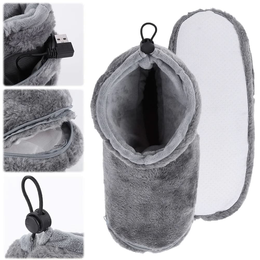 Heated Slippers with USB Warming Arch Support and Plush Faux Fur Bootie Design - Image 9
