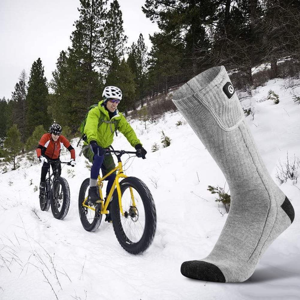 Heated Socks Moisture Wicking Ankle with Rechargeable Battery and Ribbed Knit Calf - Image 5