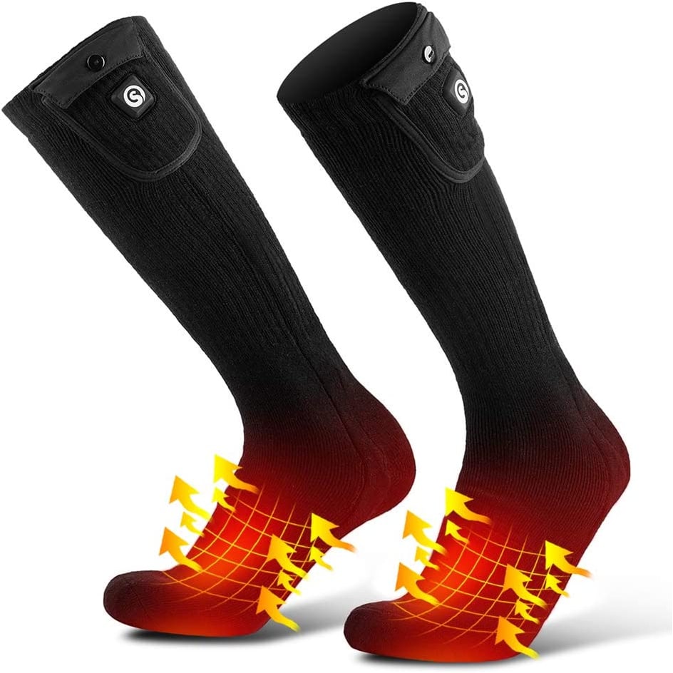 Heated Socks Moisture Wicking Ankle with Rechargeable Battery and Ribbed Knit Calf - Image 8