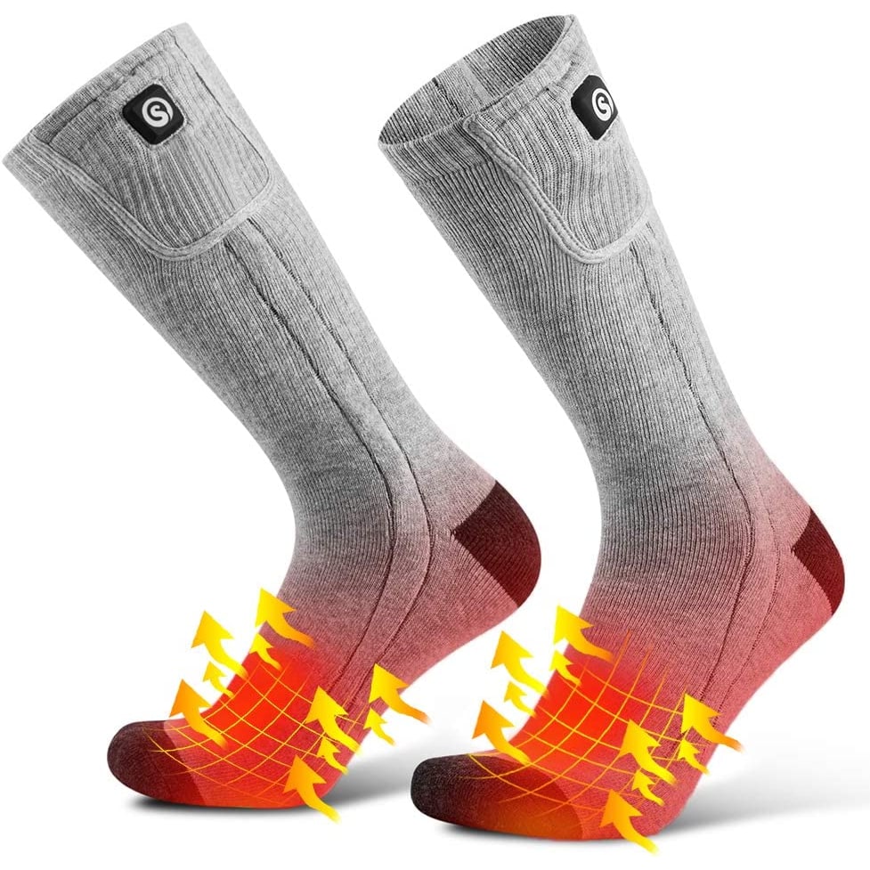 Heated Socks Moisture Wicking Ankle with Rechargeable Battery and Ribbed Knit Calf - Image 9