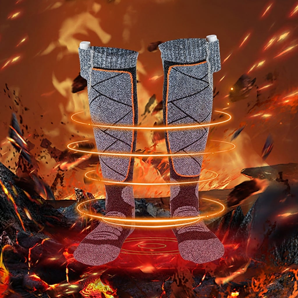 Heated Socks with Rechargeable Battery Powered Warming Technology Knee-High for Winter - Image 2
