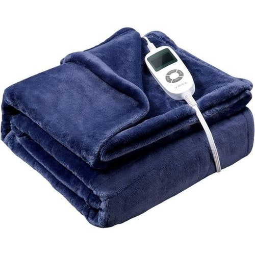 Heated Throw Blanket with Sherpa Fleece Lining Flannel Exterior and Auto Shut-Off Timer - Image 11