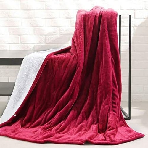Heated Throw Blanket with Sherpa Fleece Lining Flannel Exterior and Auto Shut-Off Timer - Image 12