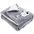 Heated Throw Blanket with Sherpa Fleece Lining Flannel Exterior and Auto Shut-Off Timer - Image 4