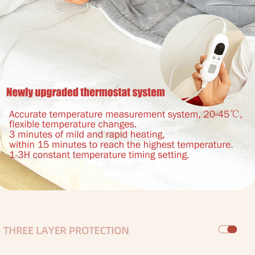 Heated Throw Blanket with Sherpa Fleece Lining Flannel Exterior and Auto Shut-Off Timer - Image 8