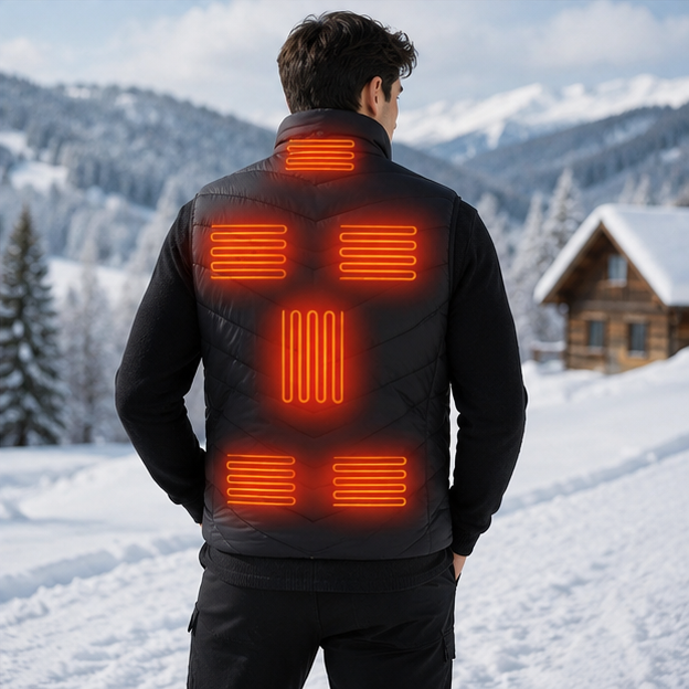Heated Vest for Men and Sleeveless Puffer with Stand Collar Rechargeable - Image 14