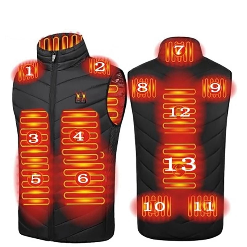 Heated Vest for Men and Sleeveless Puffer with Stand Collar Rechargeable - Image 3