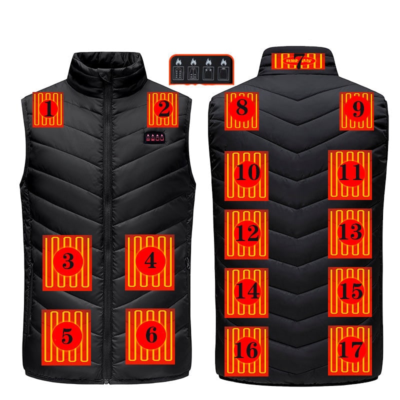Heated Vest for Men and Sleeveless Puffer with Stand Collar Rechargeable - Image 5