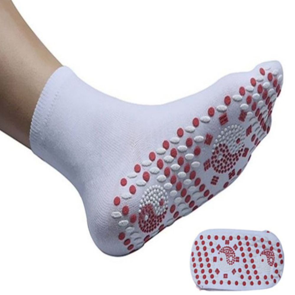 Heating Socks Heated Warm Thermal Crew Knit with Non-Slip Grip Soles - Image 3